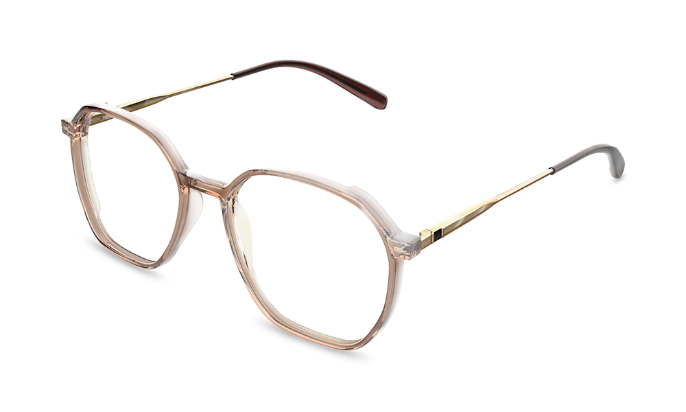 Flex Geometric Brown Full Rim Eyeglasses