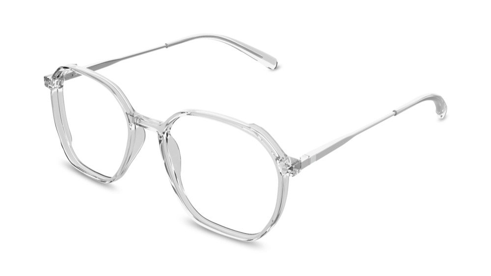 Flex Geometric Clear Full Rim Eyeglasses