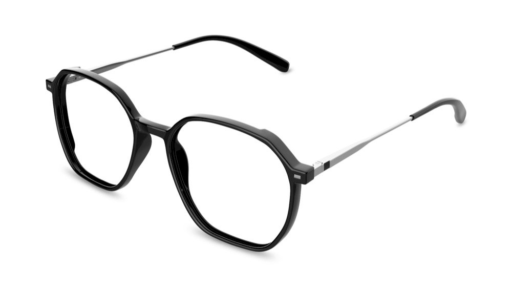 Flex Geometric Black Full Rim Eyeglasses