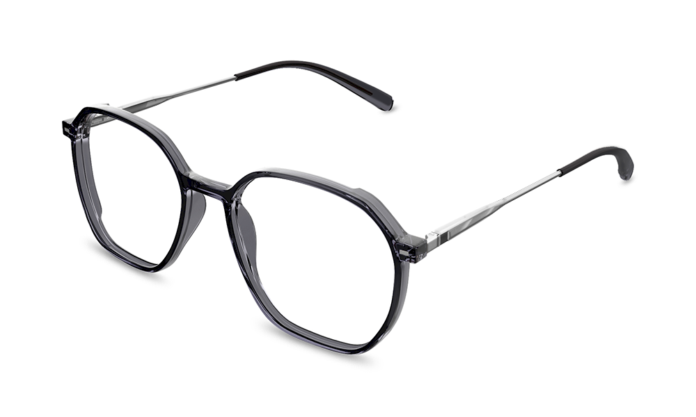 Flex Geometric Grey Full Rim Eyeglasses