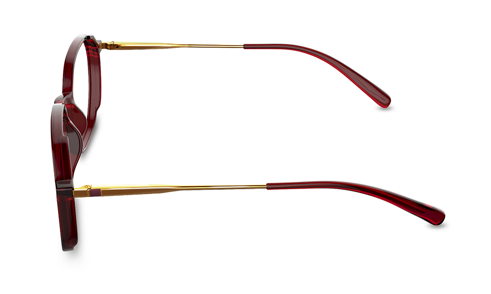 Flex Geometric Red Full Rim Eyeglasses