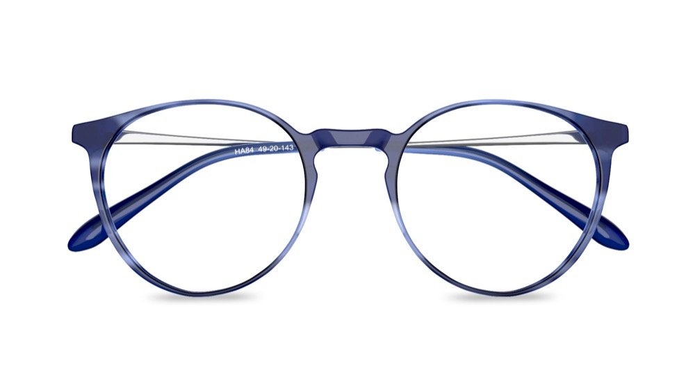 Gabriel Round Blue Full Rim Eyeglasses