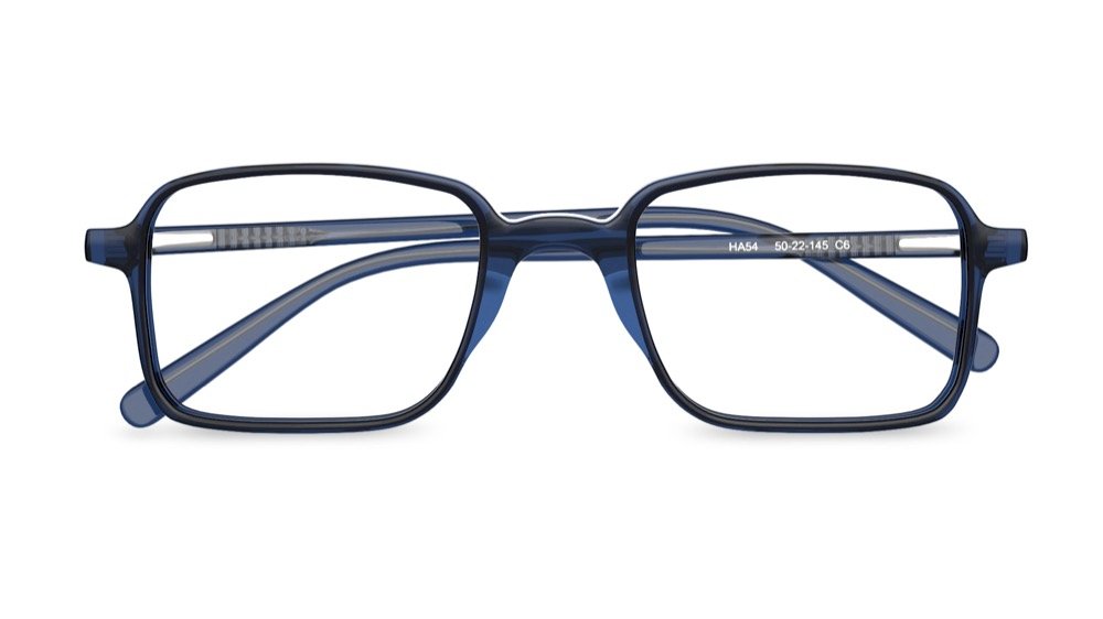 Agua Rectangle Blue Full Rim Eyeglasses
