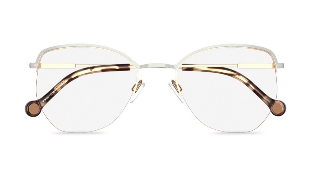 Splendid Cat Eye Gold Full Rim Eyeglasses