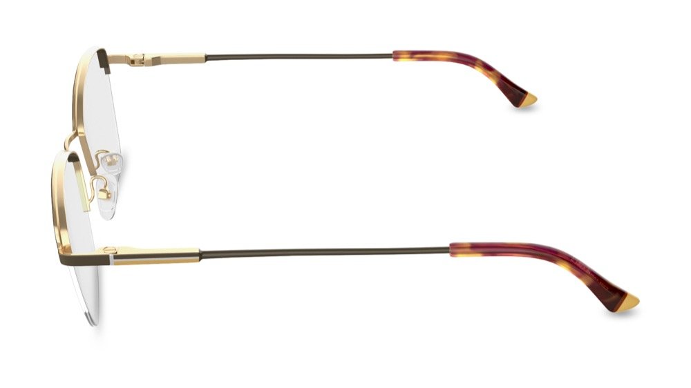 Galvan Cat Eye Gold Semi Rimless Eyeglasses