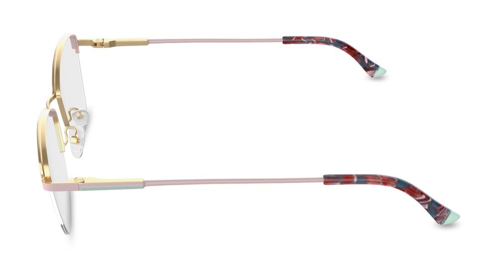 Galvan Cat Eye Gold Semi Rimless Eyeglasses