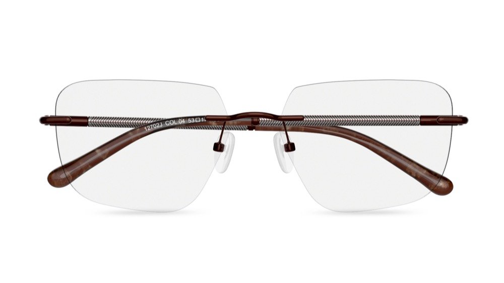Himel Square Brown Rimless Eyeglasses