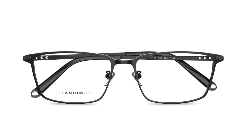 Rosa Rectangle Black Full Rim Eyeglasses