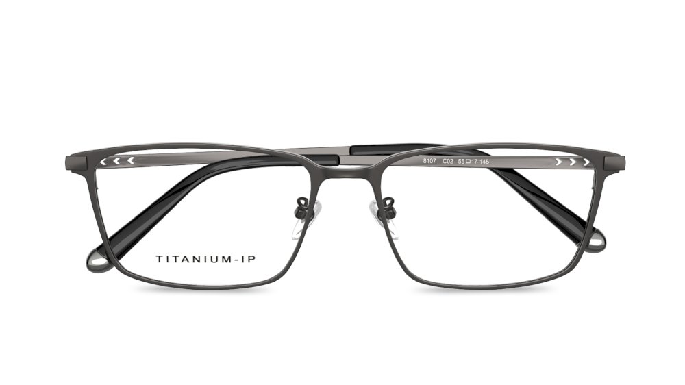 Rosa Rectangle Grey Full Rim Eyeglasses