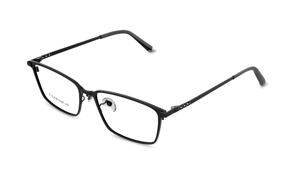 Rosa Rectangle Black Full Rim Eyeglasses