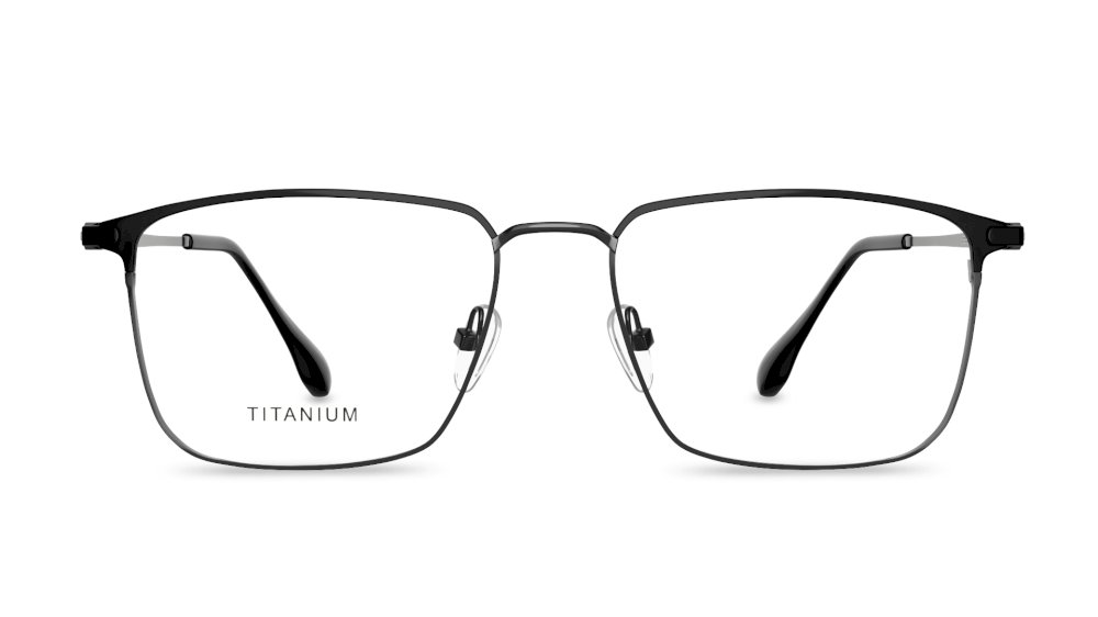 Darwin Rectangle Grey Full Rim Eyeglasses