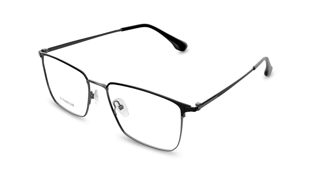 Darwin Rectangle Grey Full Rim Eyeglasses