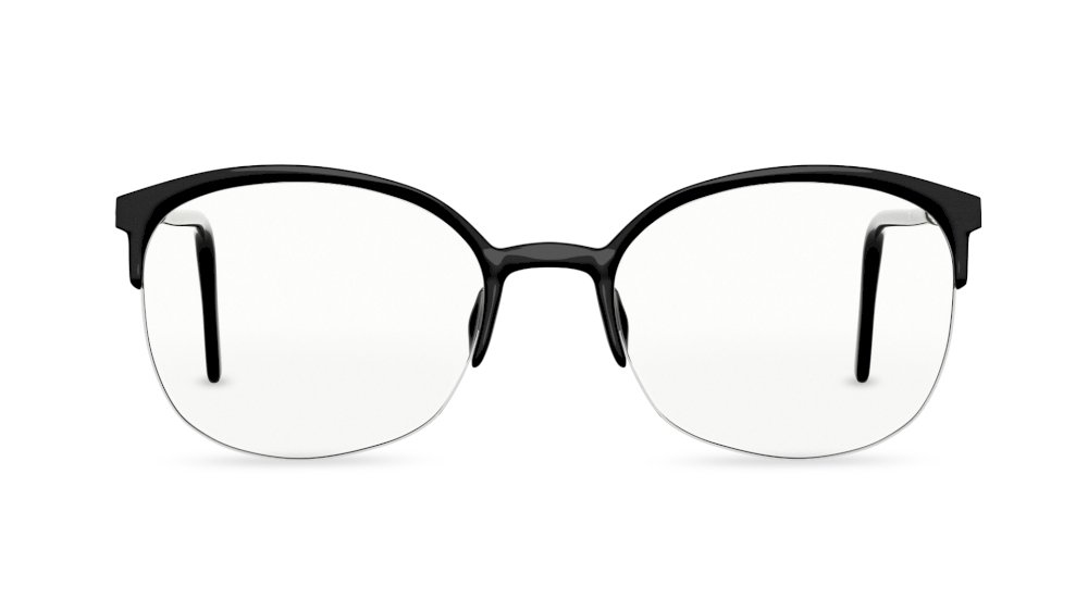 Arcus Square Black Semi Rimless Eyeglasses