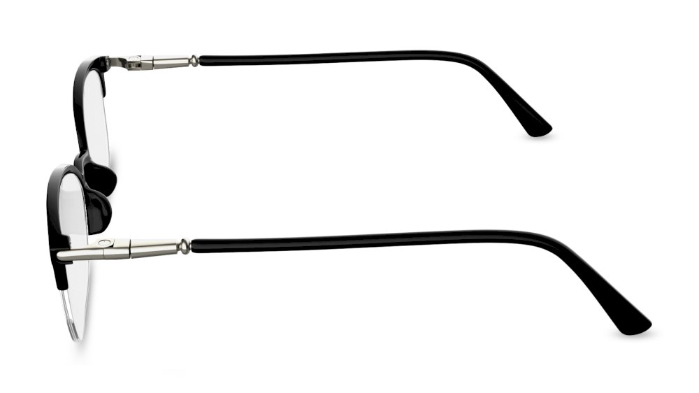 Arcus Square Black Semi Rimless Eyeglasses