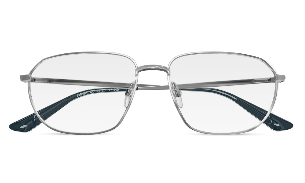 Jax Oval Silver Full Rim Eyeglasses