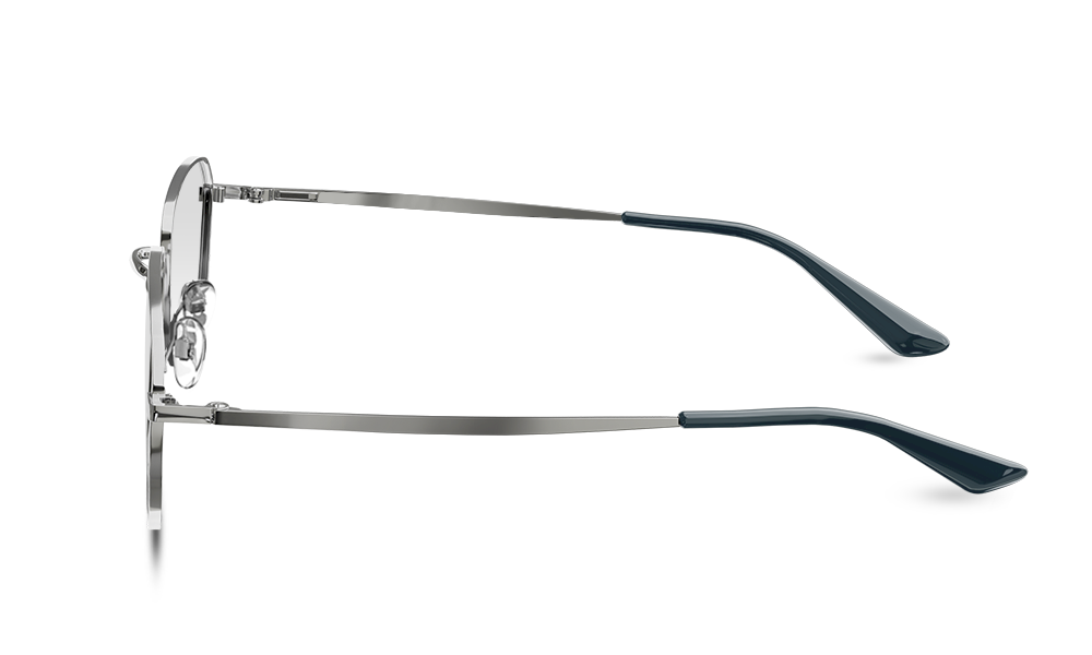 Jax Oval Silver Full Rim Eyeglasses