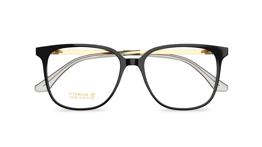 Yindi Square Black Full Rim Eyeglasses