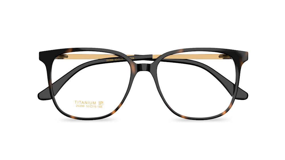 Yindi Square Tortoise Full Rim Eyeglasses