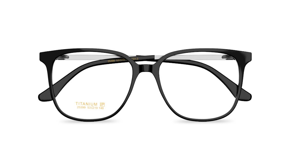 Yindi Square Black Full Rim Eyeglasses