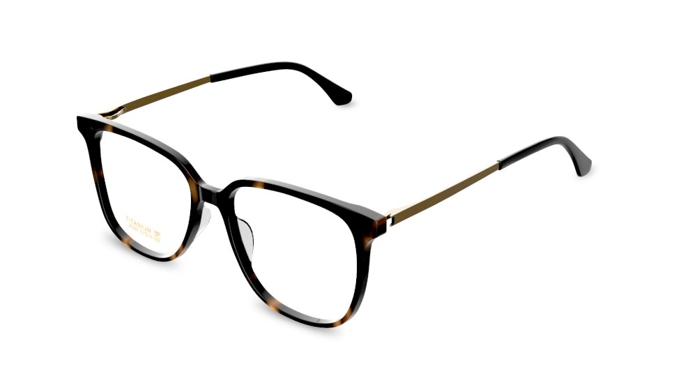 Yindi Square Tortoise Full Rim Eyeglasses