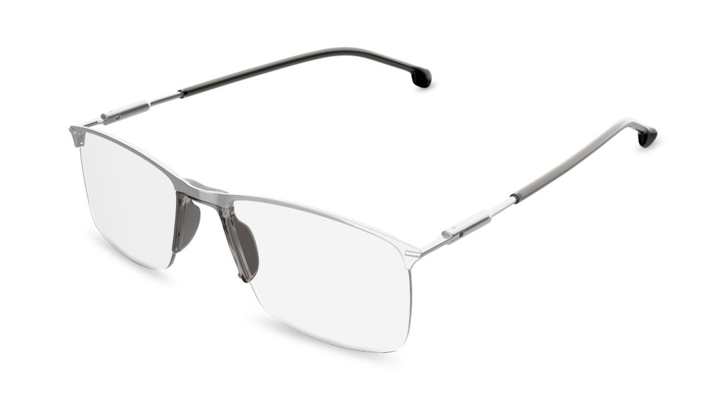 Jai Rectangle Silver Semi Rimless Eyeglasses