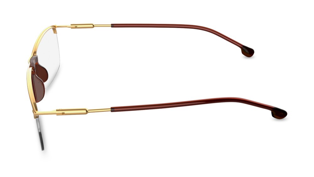 Jai Rectangle Gold Semi Rimless Eyeglasses