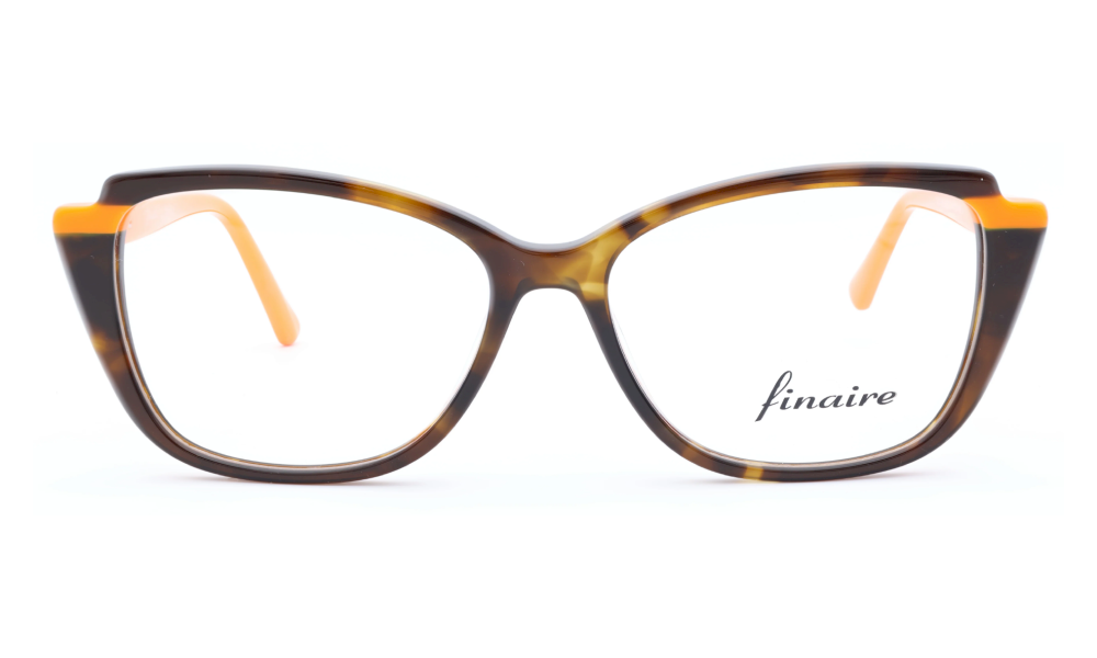 Finaire Soulcast Cat Eye Orange Full Rim Eyeglasses