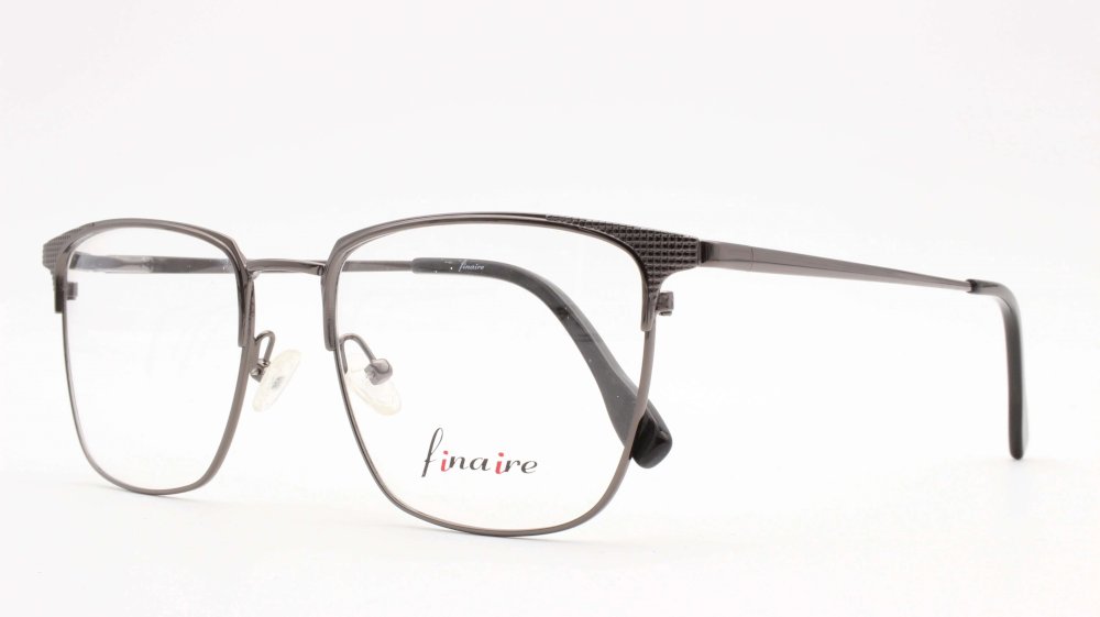 Finaire Graphite Square Gunmetal Full Rim Eyeglasses