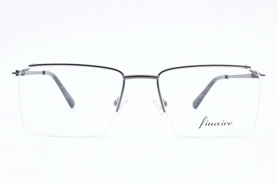 Finaire Lane Square Gunmetal Semi Rimless Eyeglasses