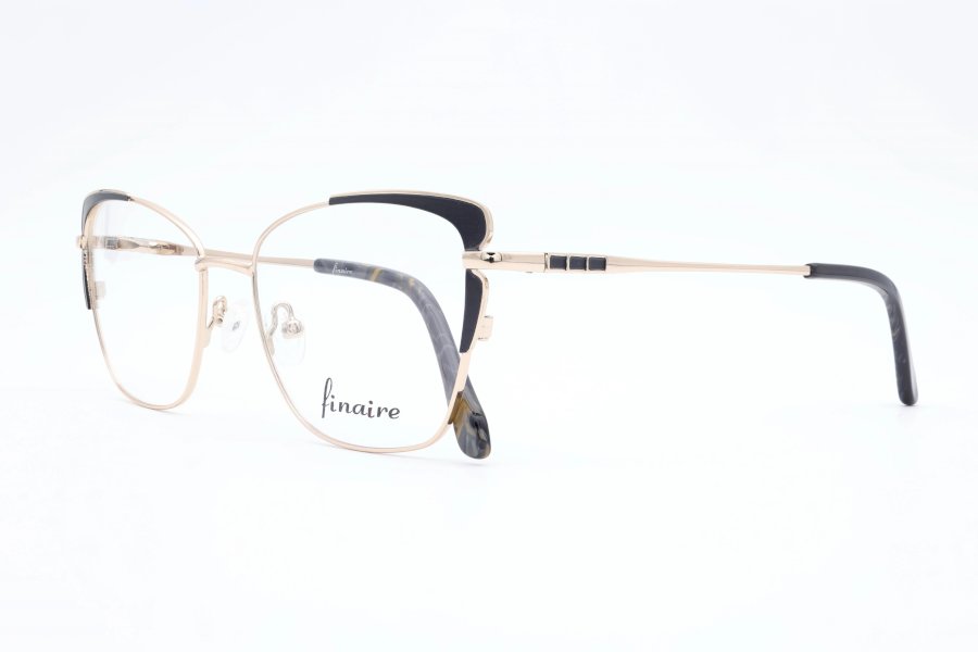 Finaire Finisher YJ0098 Cat Eye Black Semi Rimless Eyeglasses