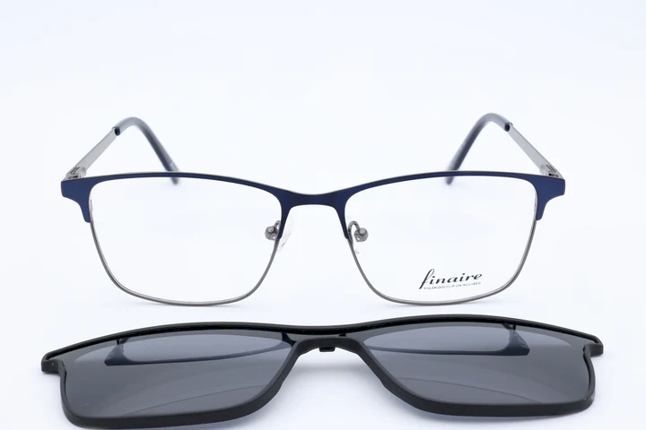 Finaire Pixa XL Wayfarer Blue Semi Rimless Eyeglasses