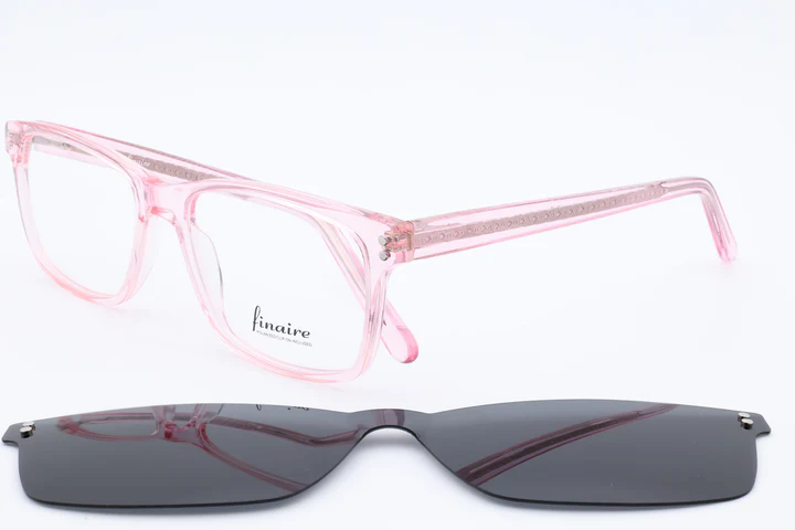 Finaire Raggio Rectangle Pink Full Rim Eyeglasses