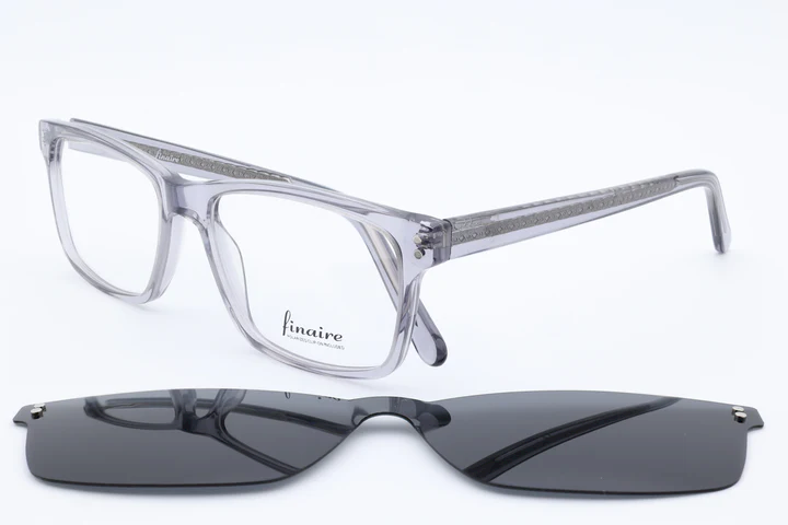 Finaire Raggio Rectangle Smoke Full Rim Eyeglasses