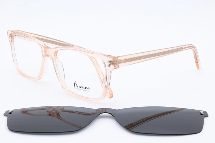 Finaire Raggio Rectangle Champagne Full Rim Eyeglasses