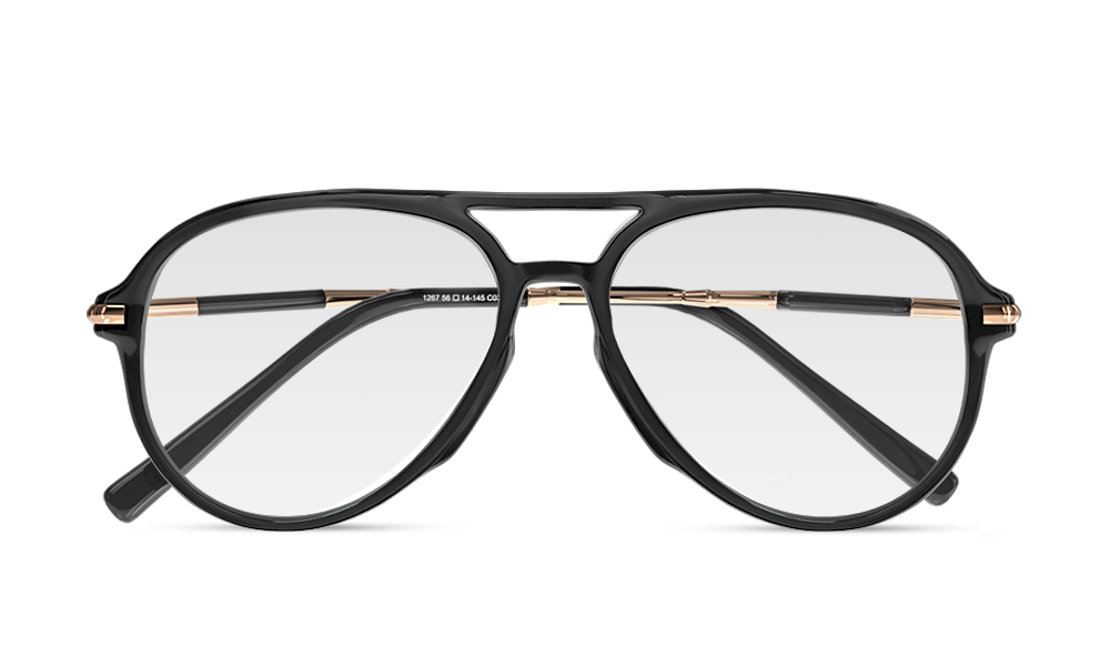 Aether Aviator Black Full Rim Eyeglasses