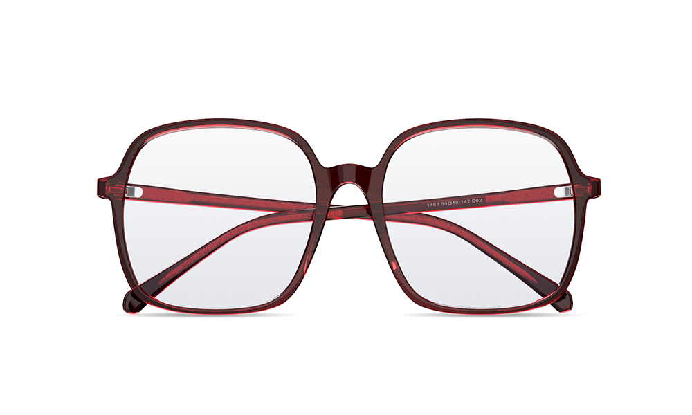 Myst Square Red Full Rim Eyeglasses