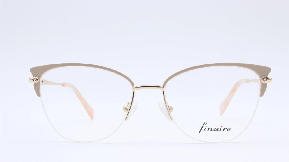 Finaire Continental Cat Eye Pink Semi Rimless Eyeglasses