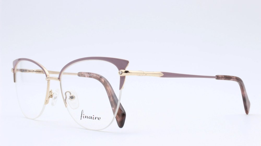Finaire Continental Cat Eye Purple Semi Rimless Eyeglasses