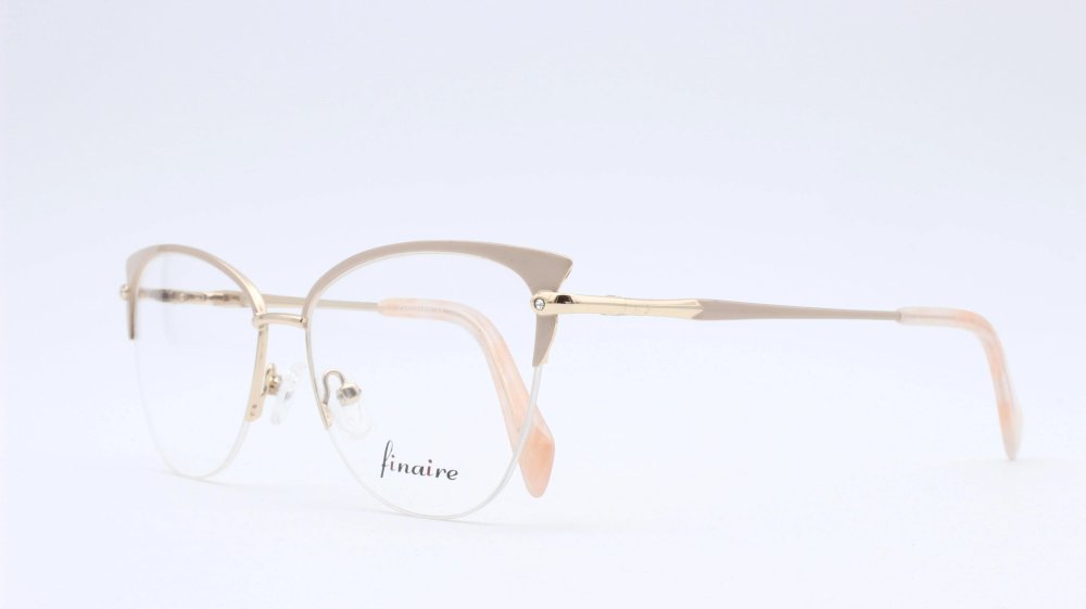 Finaire Continental Cat Eye Pink Semi Rimless Eyeglasses