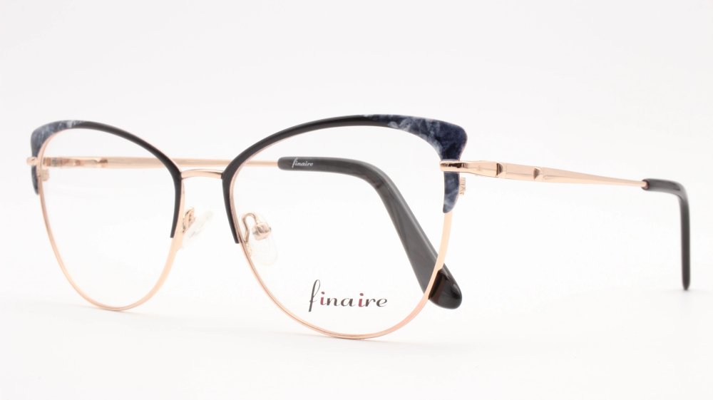 Finaire Finisher MF7716 Cat Eye Black Semi Rimless Eyeglasses