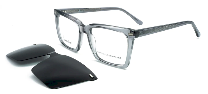 FINAIRE SINTRA Square Smoke Full Rim Eyeglasses