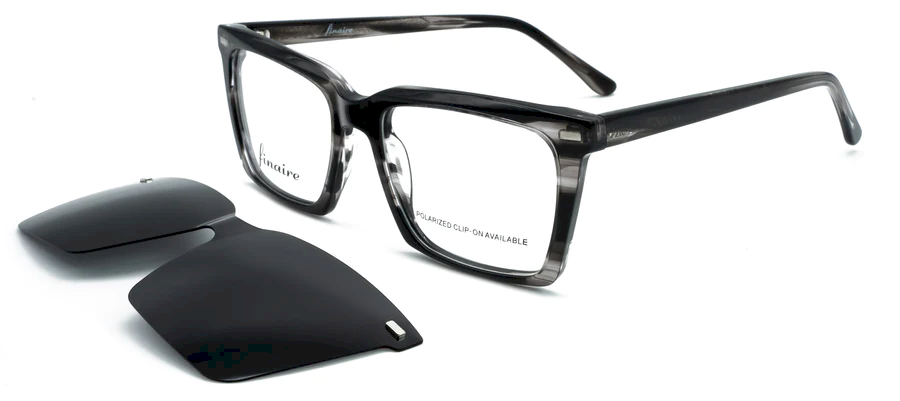 FINAIRE SINTRA Square Smoke Full Rim Eyeglasses