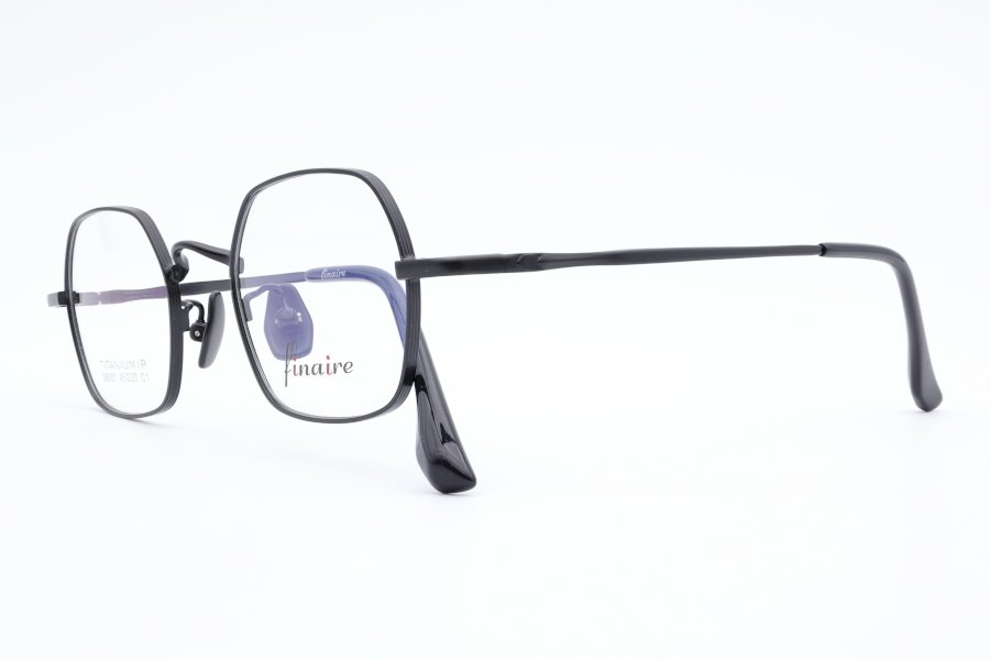 FINAIRE CHASM Geometric Black Full Rim Eyeglasses
