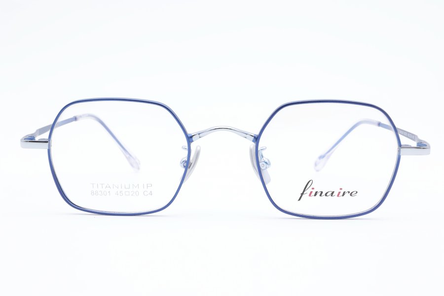 FINAIRE CHASM Geometric Blue Full Rim Eyeglasses