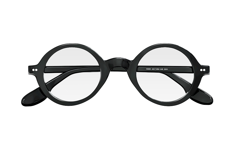 Svelte Round Black Full Rim Eyeglasses
