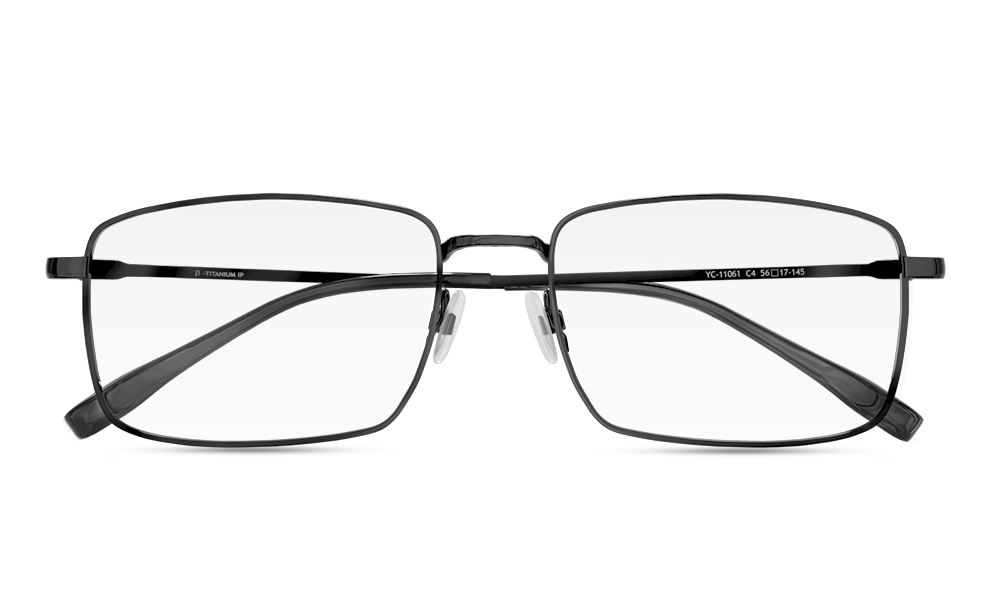 Ripple Rectangle Black Full Rim Eyeglasses