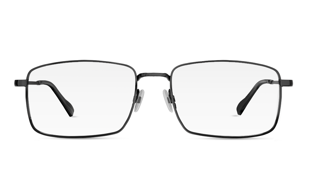 Ripple Rectangle Black Full Rim Eyeglasses