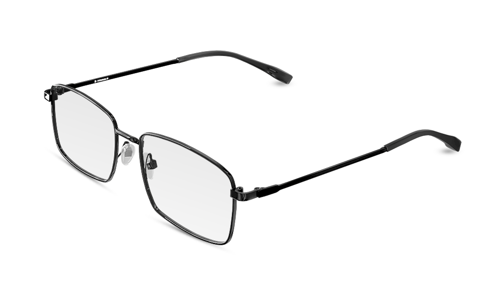 Ripple Rectangle Black Full Rim Eyeglasses