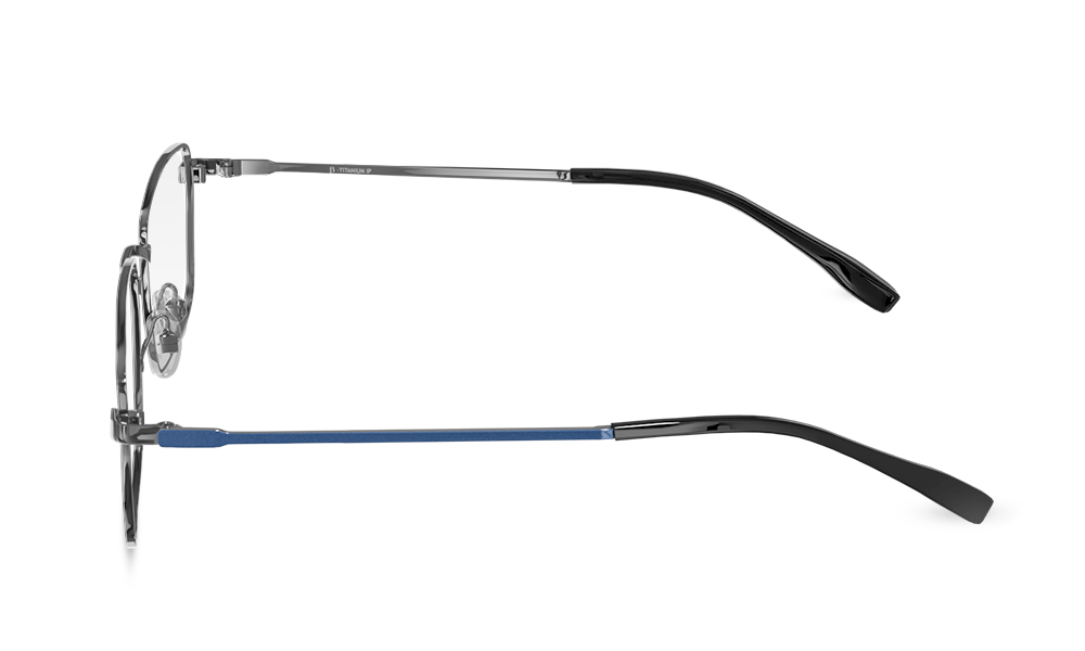 Ripple Rectangle Black Full Rim Eyeglasses
