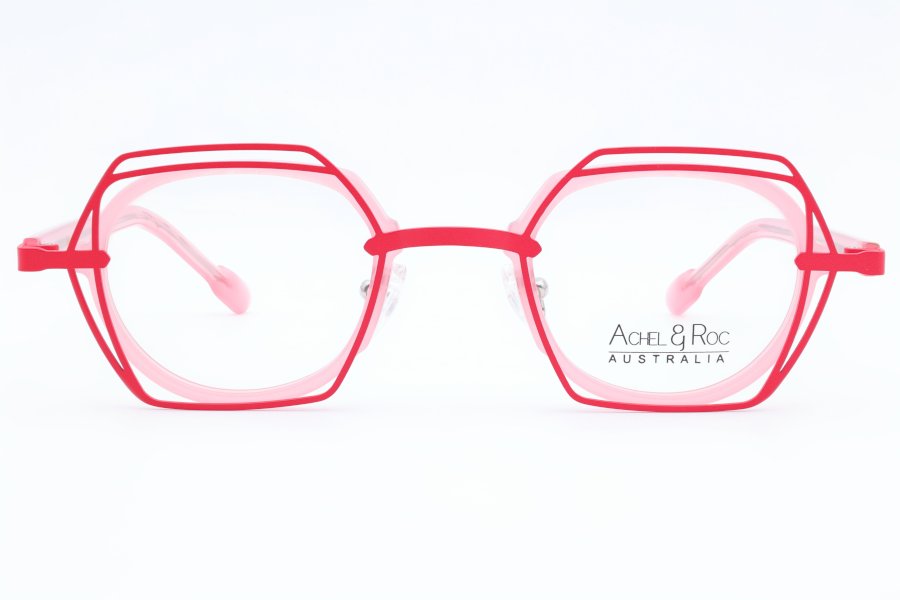 Achel & Roc Enlance Geometric Pink Full Rim Eyeglasses